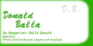 donald balla business card